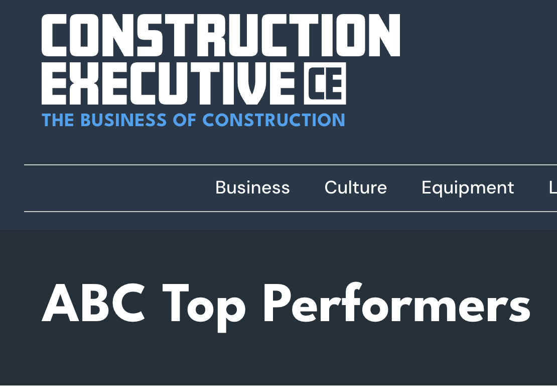 ABC Names Aggregate Technologies a National Top-Performing Construction Company