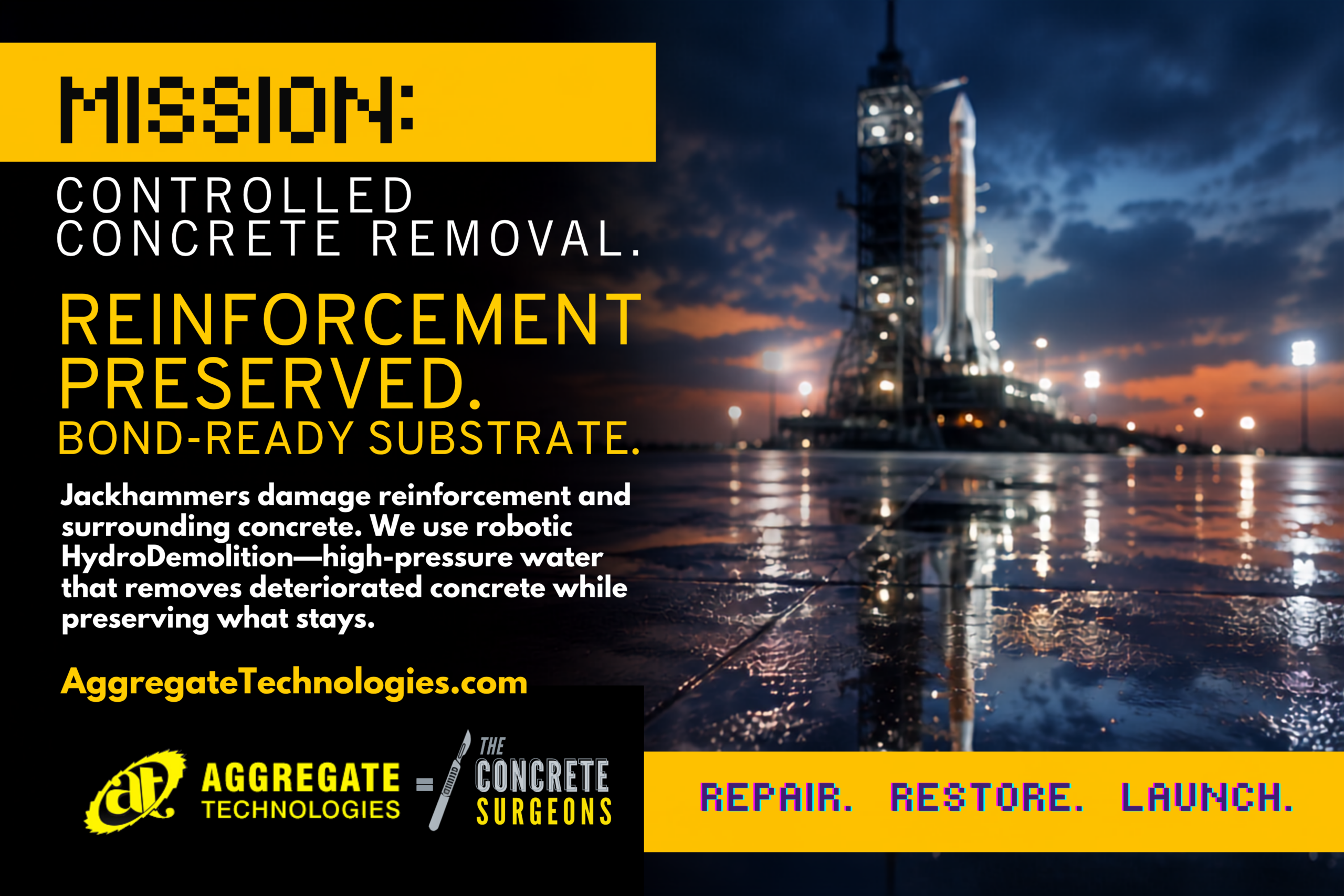 HydroDemolition for Launch Pad & Spaceport Rehabilitation